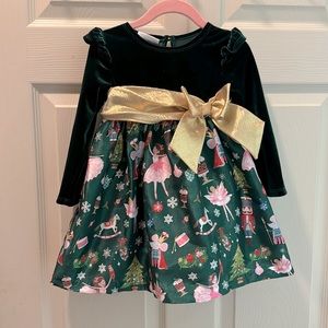 Iris & Ivy 24 Month emerald nutcracker holiday dress, worn once, smoke free home